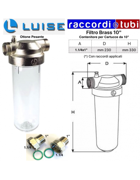 FILTRO IN OTTONE PESANTE LUISE 1" 504.1050