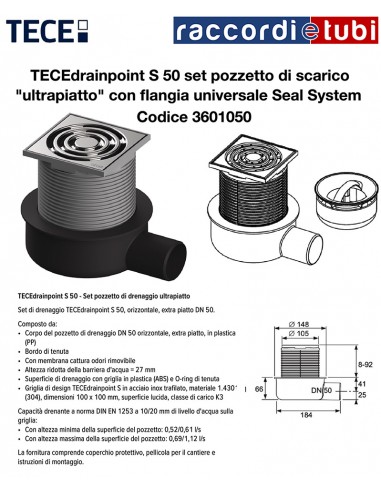 DUSCHABLUSSIEB TECEDRAINPOINT S-50