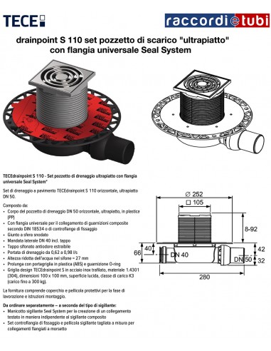 POZZETTO DOCCIA TECEDRAINPOINT S110