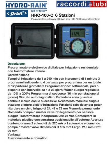 PROGRAMMATORE ORBIT HRC-100-C 6 STAZIONI