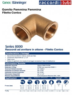 GOMITO OTTONE FILETTO CONICO FF 1.1/2 IBP