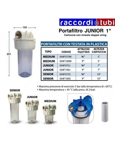 CONTENITORE PER FILTRO DIAMETRO 1" PER...