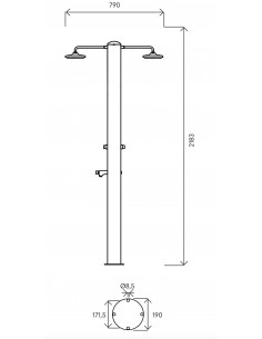 Doccia in Acciaio INOX 316 BA ATI MUL-2P 2