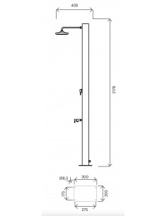 DOCCIA SOLARE ATI IN ACCIAIO INOX DORA BALTEA SOL-RN 2