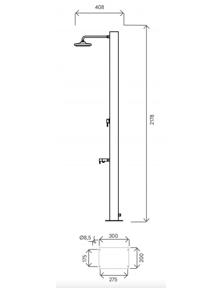 DOCCIA SOLARE ATI IN ACCIAIO INOX DORA BALTEA SOL-RN