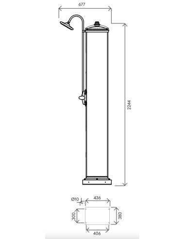 DOCCIA SOLARE ATI IN ACCIAIO INOX ADIGE SOL-M