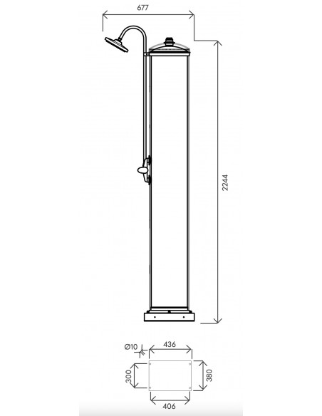 DOCCIA SOLARE ATI IN ACCIAIO INOX ADIGE SOL-M