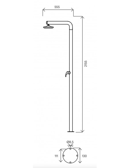 Dusche aus Edelstahl INOX 304 ATI STILO-M