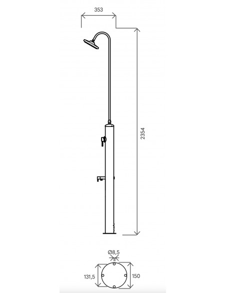 Doccia in Acciaio INOX 316L ATI MIX MINIJET-M