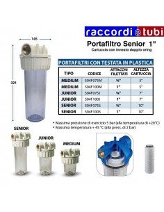 FILTERGEHÄUSE DURCHMESSER 1" FÜR 10" FILTERKARTUSCHE MIT OR