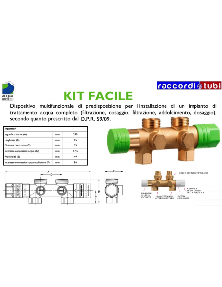 BY-PASS ACQUABREVETTI 1" KIT FACILE KT100