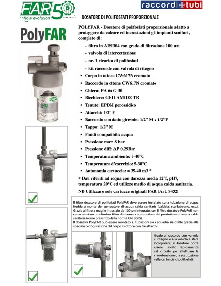 DOSATORE di polifosfati POLYFAR 1/2 2410 12
