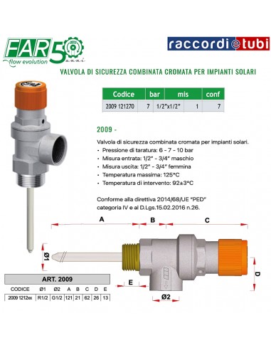 VALVOLA SICUREZZA COMBINATA FAR 1/2 7 BAR