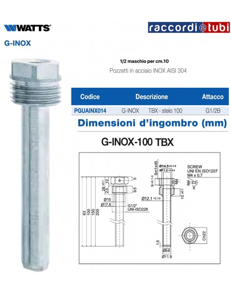 POZZETTO IN ACCIAIO INOX CM.10 TBX