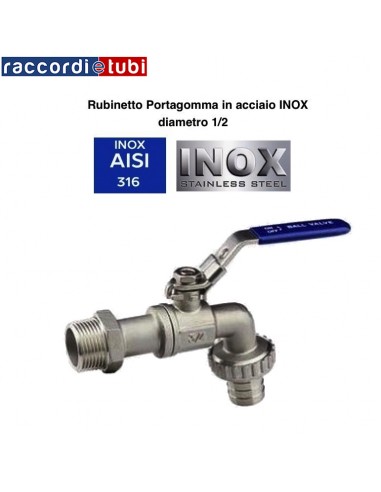 RUBINETTO PORTAGOMMA INOX 1/2