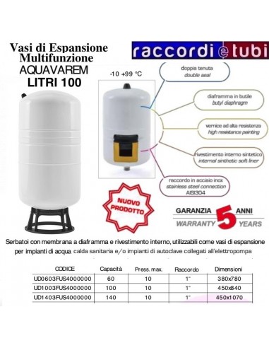 VASO DI ESPANSIONE VAREM AQUAVAREM VERTICALE...