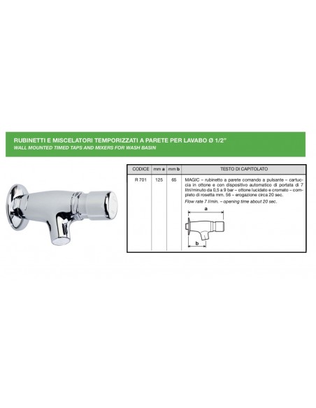 RUBINETTO ESTERNO R/701 A PARETE
