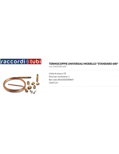 TERMOCOPPIA UNIVERSALE MM.600