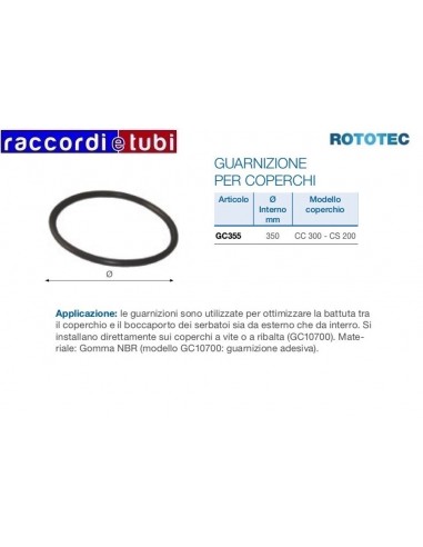 GUARNIZIONE GOMMA PER COP.DIAM355