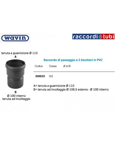 RIDUZIONE A INNESTO PVC FF100X110