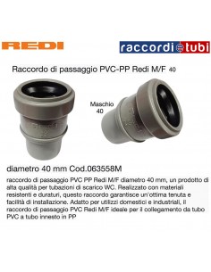 RACCORDO DI PASSAGGIO A INNESTO IN PVC MF 40X40