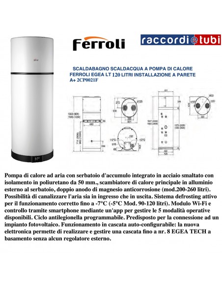 SCALDACQUA POMPA DI CALORE EGEA 120 itri