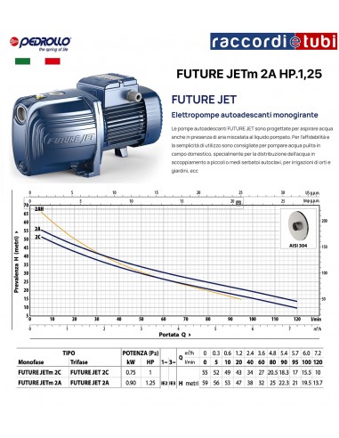 ELEKTROPUMPE PEDROLLO FUTURE JETm 2A PS 1,25