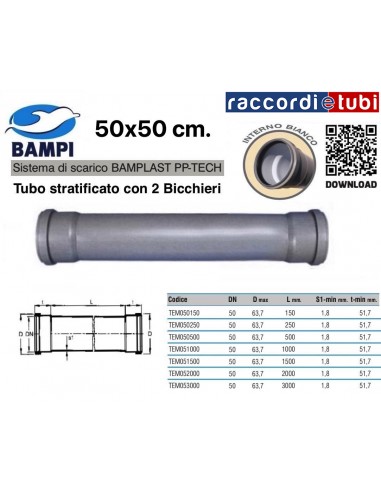TUBO PP-TECH 2 BICCHIERI 50x50 Cm.
