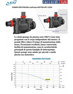 ELETTROPOMPA PER PISCINA 220V HP.1 LEO XKP756