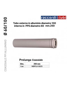 KOAXIALROHR ALUMINIUM PPS DURCHMESSER 100/60 mm 250