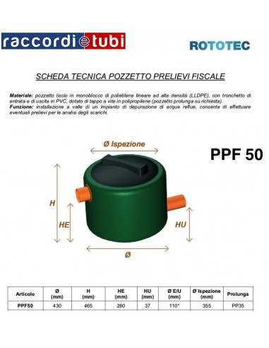 POZZETTO DI CACCIATA ROTOTEC PDC500