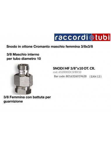 VERCHROMTES MESSING-KNIESTÜCK 3/8X3/8 MF...