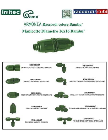 MANICOTTO IRRITEC 16X16 BAMBU'