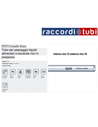 TUBO GOMMA CRISTALLO DIAMETRO 12X16