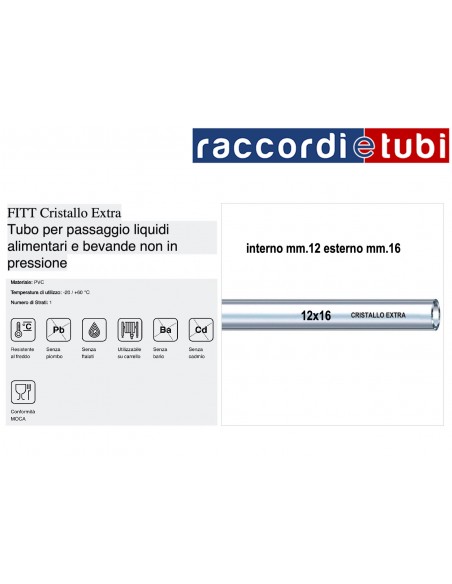 TUBO GOMMA CRISTALLO DIAMETRO 12X16
