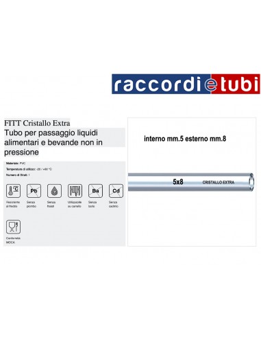 TUBO GOMMA CRISTALLO DIAMETRO 5X8