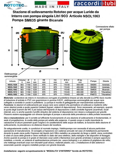 Hebeanlage NSOL 1063 Liter 903 ROTOTEC