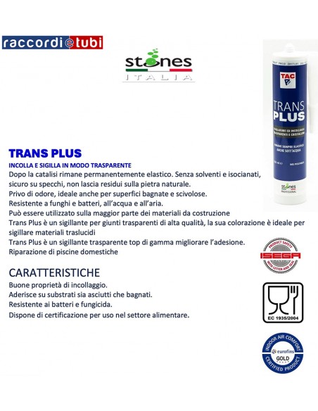 STONES SIGILLANTE/COLLANTE TRANS PLUS TRASPARENTE 310ml