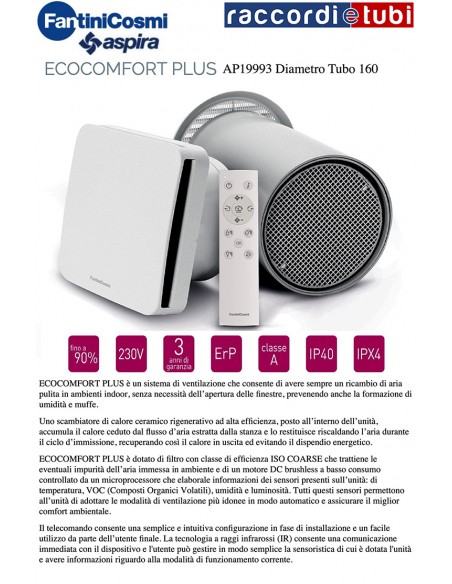 RECUPERATORE DI CALORE 160 AP19993 ECOCONFORT PLUS