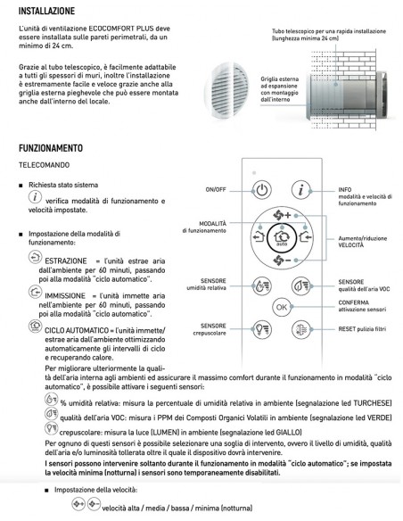 RECUPERATORE DI CALORE 160 AP19993 ECOCONFORT PLUS