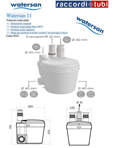 WATERSAN 11 POMPA PER ACQUE GRIGIE