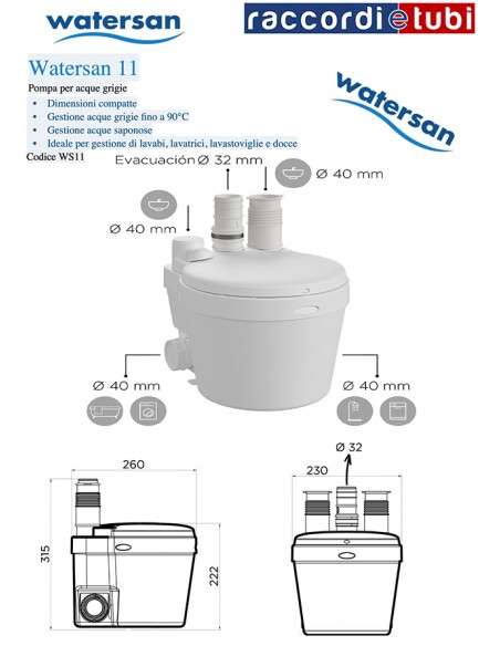 WATERSAN 11 POMPA PER ACQUE GRIGIE