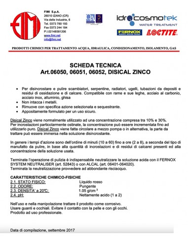 DISICAL DA LITRI 10 (PER ZINCO)