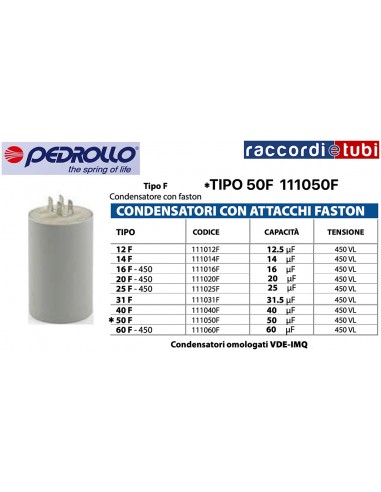 KONDENSATOR 50 mF 450V FASTON-ANSCHLÜSSE