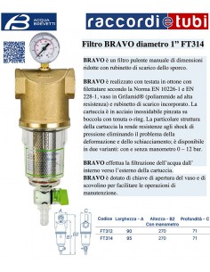 ACQUABREVETTI BRAVO 1" MANUELLER REINIGUNGSFILTER