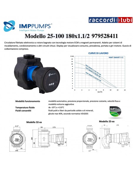 CIRCOLATORE IMP-PUMP 25/100-180 1.1/2
