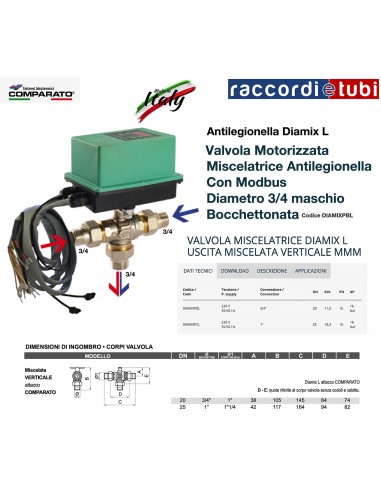 MISCELATORE ANTILEGIONELLA DIAMIX 3/4 MMM...