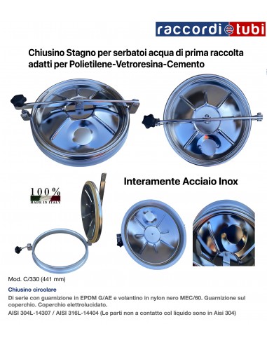 CHIUSINO IN ACCIAIO INOX PER SERBATOI MOD.C330