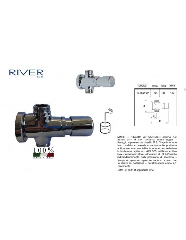 RUBINETTO DOCCIA MAGIC RIVER 1741/29VP