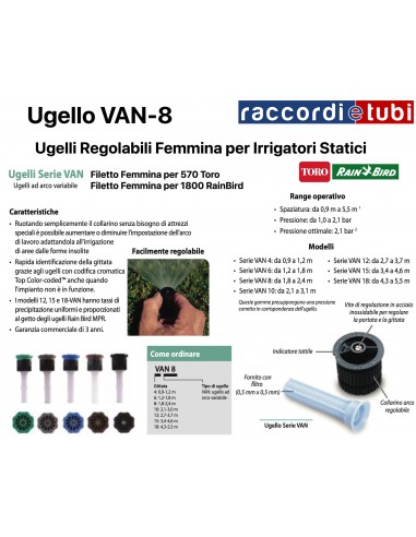 UGELLO FEMMINA 8-VAN 0-360° RAIN BIRD-TORO